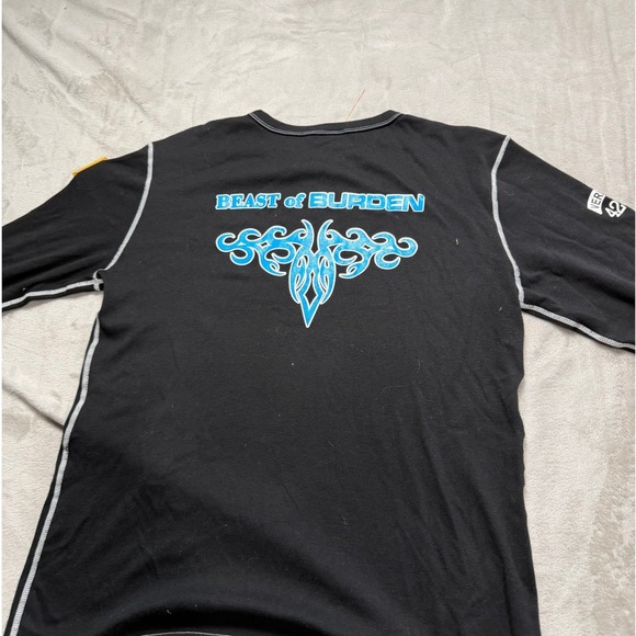 Black Killington Beast of Burden Long Sleeve Shirt Mens M USA Flag Patch - Picture 8 of 9